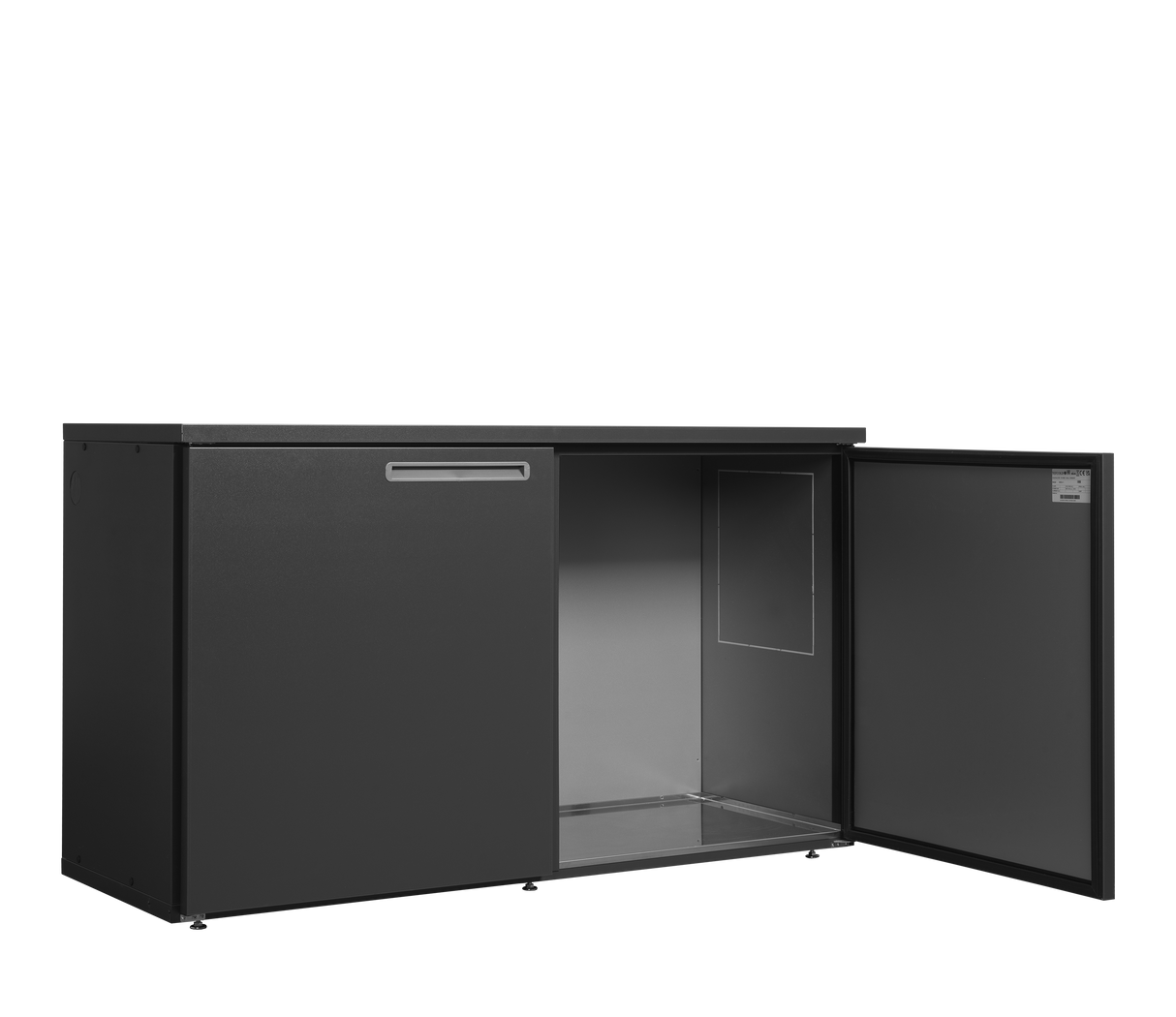 Fasskühler ohne Kühlaggregat – 2 Türen – 829 L – 1465×710×1080 mm – Anthrazit RAL 7021 - Innenansicht