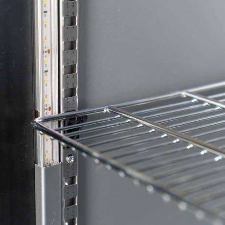 Gewerbekühlschrank – 1 Tür – 260 L – 600×580×1805 mm – Anthrazit RAL 7021 - Detail