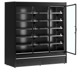 Wandkühlregal – 3 Glastüren – 1110 L – 1955×805×2095 mm – Schwarz RAL9005 - Innenansicht