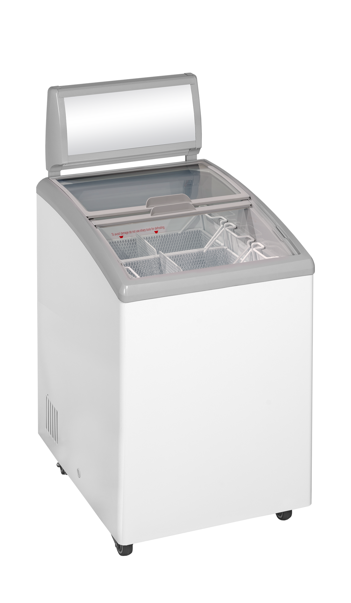 Eiscreme-Gefriertruhe – 110 L – 584×714×1169.5 mm – Weiß RAL 9016 – 190 W - Innenansicht