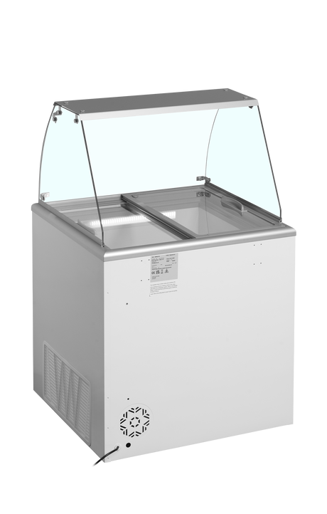 Speiseeisvitrine – 163 L – 764×694×1330 mm – Weiß, RAL 9010 - Weitere Ansicht
