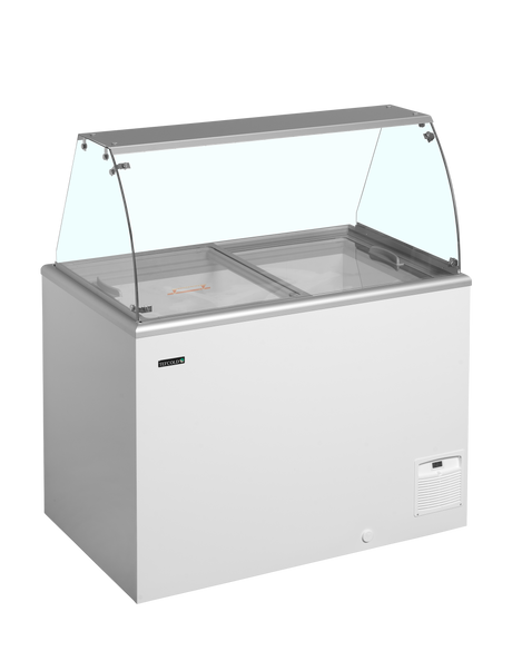 Speiseeisvitrine – 267 L – 1094×694×1330 mm – Weiß, RAL 9010 - Produktansicht