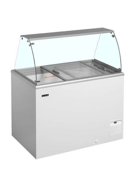 Speiseeisvitrine – 267 L – 1094×694×1330 mm – Weiß, RAL 9010 - Innenansicht