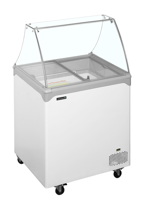 Speiseeisvitrine – 138 L – 740×650×885 mm – Weiß - Produktansicht