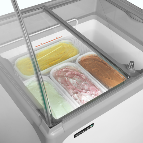 Speiseeisvitrine – 138 L – 740×650×885 mm – Weiß - Detail