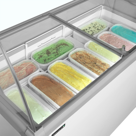 Speiseeisvitrine – 298 L – 1320×650×885 mm – Weiß - Detail