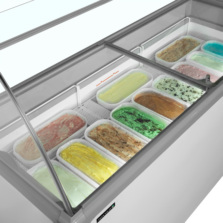 Speiseeisvitrine – 367 L – 1570×650×885 mm – Weiß - Detail