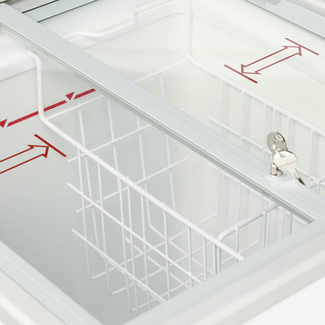 Eiscreme-Gefriertruhe – 91 L – 570×570×897 mm – Weiß – 180 W - Detail