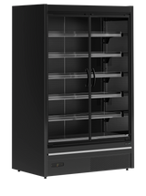 Wandkühlregal – 2 Glastüren – 1095 L – 1330×1005×2100 mm – Schwarz RAL9005 - Produktansicht
