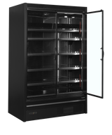 Wandkühlregal – 2 Glastüren – 1095 L – 1330×1005×2100 mm – Schwarz RAL9005 - Innenansicht