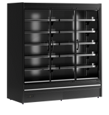 Wandkühlregal – 3 Glastüren – 1643 L – 1955×1005×2100 mm – Schwarz RAL9005 - Produktansicht