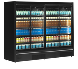 Wandkühlregal – 4 Glastüren – 2190 L – 2580×1005×2100 mm – Schwarz RAL9005 - Anwendungsbeispiel