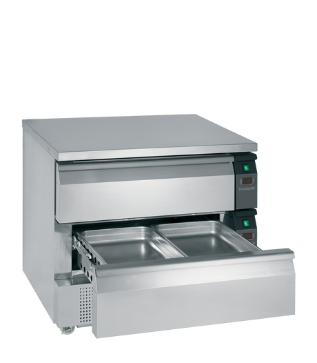 Kühl-/Tiefkühlunterbau mit Schubladen – 102 L – 905×700×870 mm – SS 304 - Innenansicht