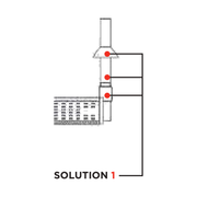 Installation configuration for Flame pizza ovens – Solution 1 B11 flue connection