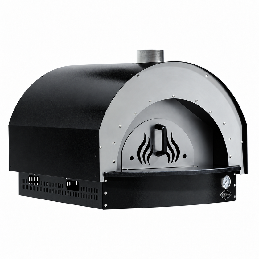 D5 wood-fired pizza oven, black, without optional stand - colour illustration