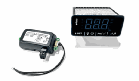Photo du catalogue fabricant : thermostat et récepteur du kit Wi-Fi optionnel, sans montage