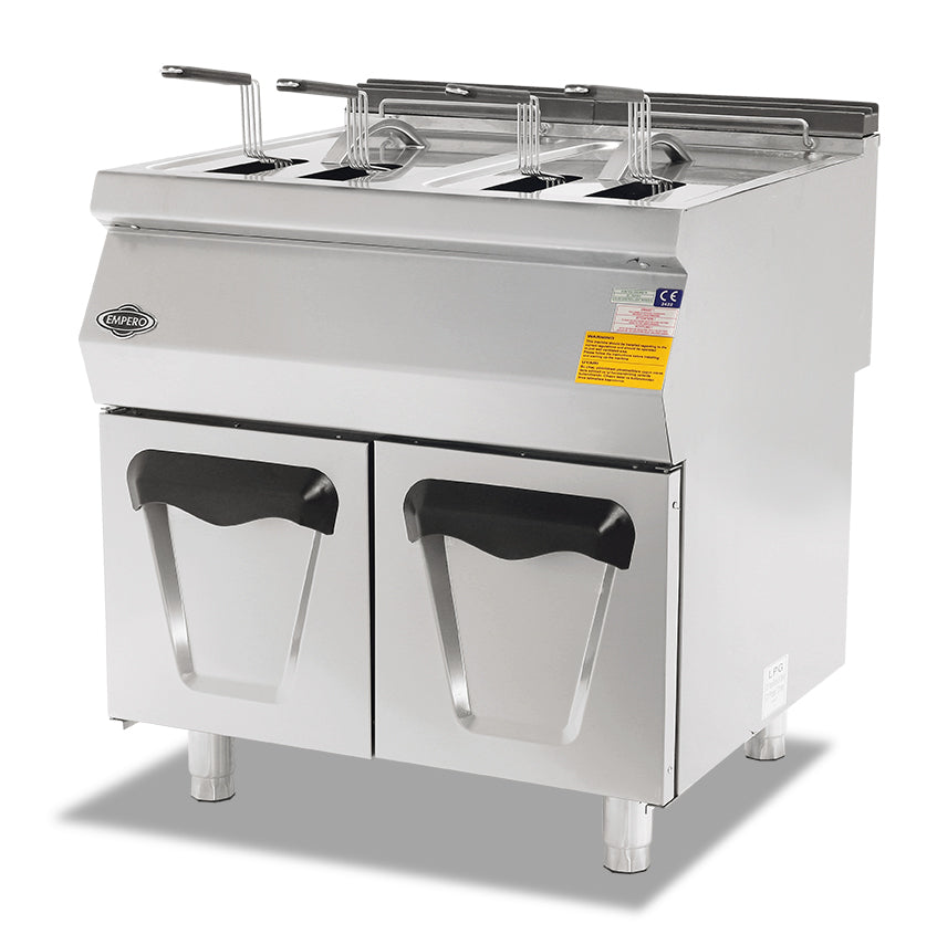 Gasfritteuse mit Unterschrank – 16+16 L