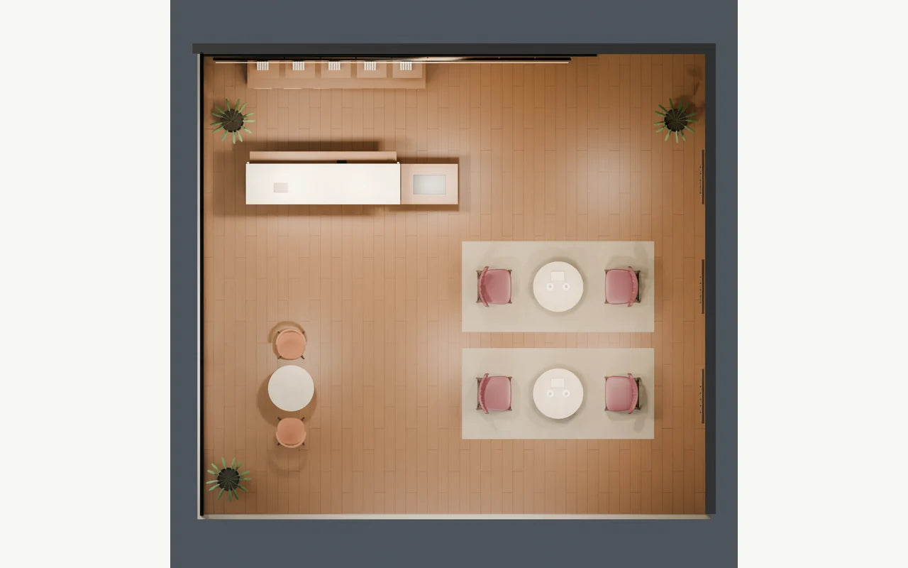 Layout plan : hotel reception and lounge